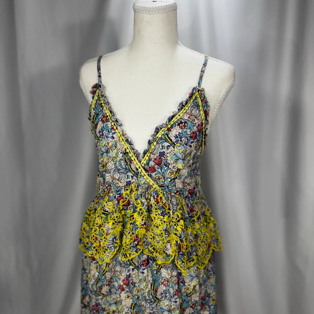 Anthropologie Barok Embroidered Floral Mini Dress Euro Summer Resort M Babydoll - Picture 16 of 16